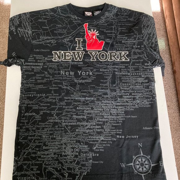I Love New York Map T Shirt - Picture 2 of 6